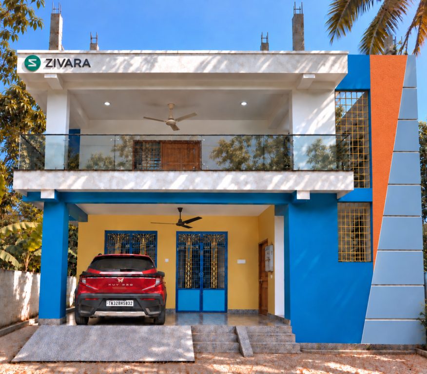 The ZIVARA office building in Villupuram, Tamil Nadu, with the company sign above the entrance